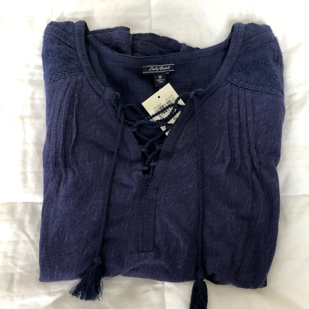 Lucky Brand Size M Tassel Shirt
